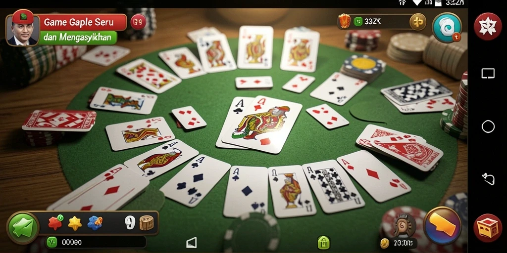 Tampilan gameplay Gaple yang seru dan interaktif.