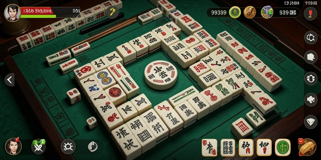 Screenshot gameplay menunjukkan tantangan menarik di papan Mahjong.