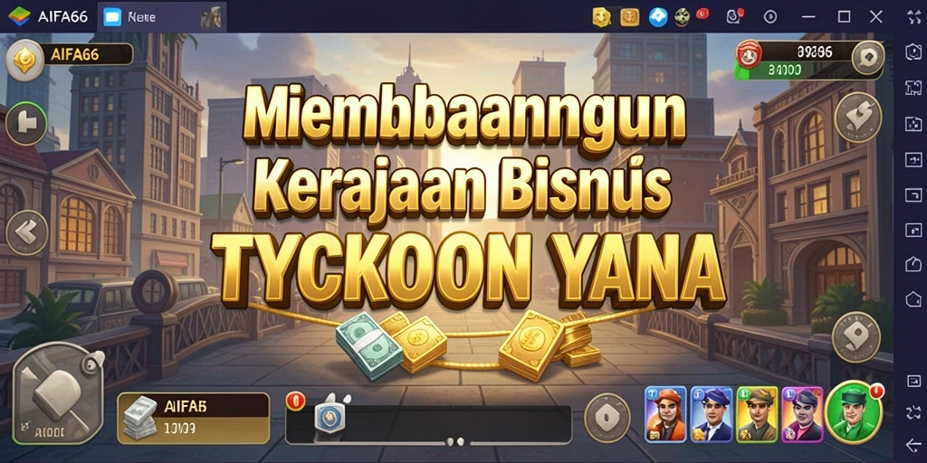 Tampilan layar permainan AIFA66 yang menampilkan manajemen bisnis Tycoon.