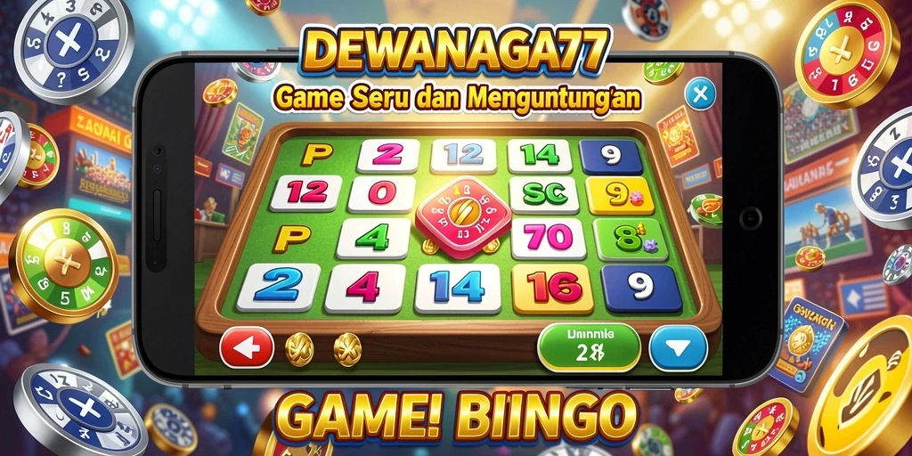 Tampilan gameplay DEWANAGA77 dengan aksi Bingo yang seru.