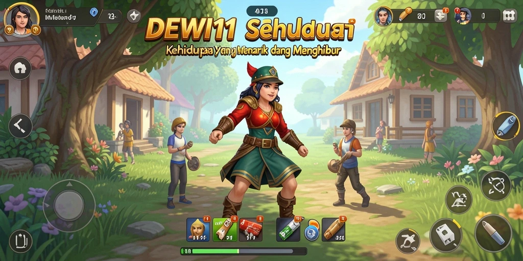 Tampilan gameplay menarik DEWI11 dengan karakter dan lingkungan yang beragam.