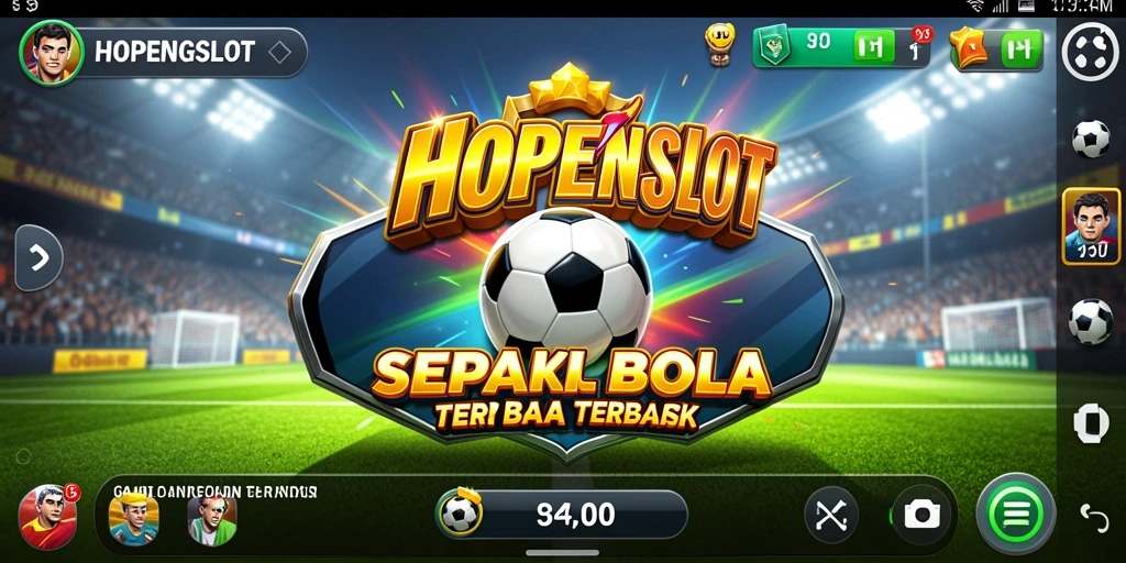 Tampilan gameplay HOPENGSLOT dengan tema sepak bola yang menarik.