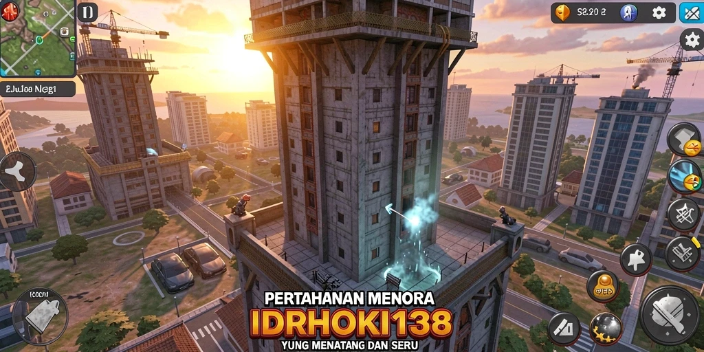 Tampilan gameplay IDRHOKI138 yang seru dalam pembelaan menara.
