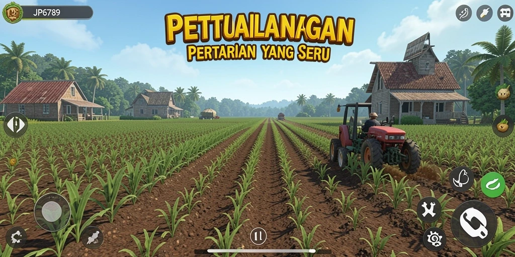 Tampilan gameplay menarik di <strong>JP6789</strong> dengan beragam tanaman yang sedang tumbuh.