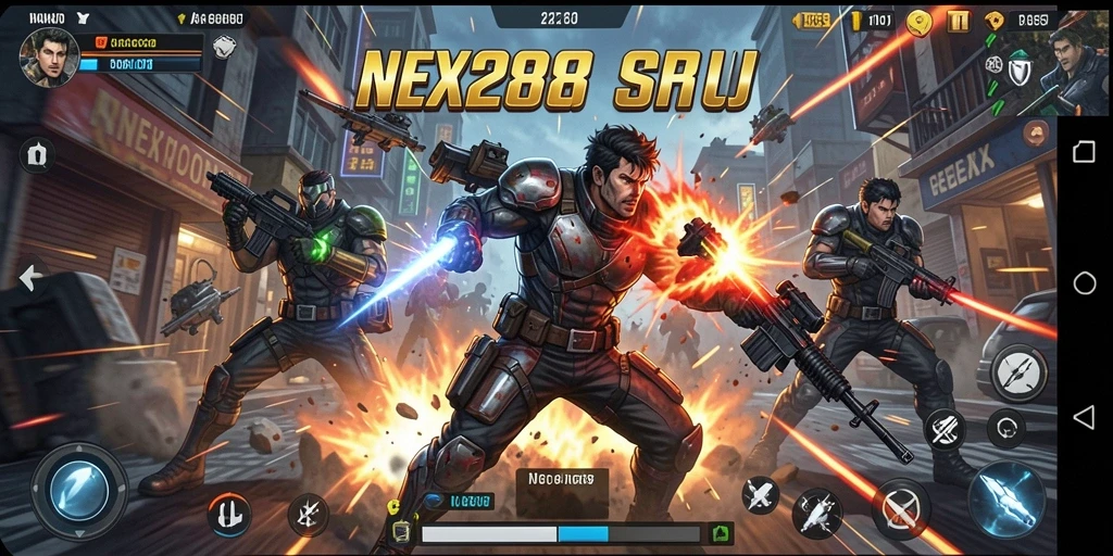Screenshot gameplay NEX288 menampilkan pertarungan seru dan grafis menawan.