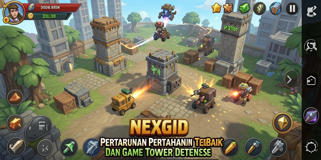 Tampilan menarik dari gameplay NEXGID yang mendebarkan.