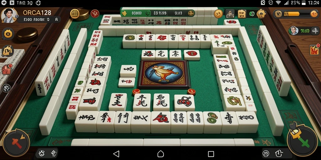 Tampilan gameplay ORCA128 yang menarik dan interaktif dalam permainan Mahjong.