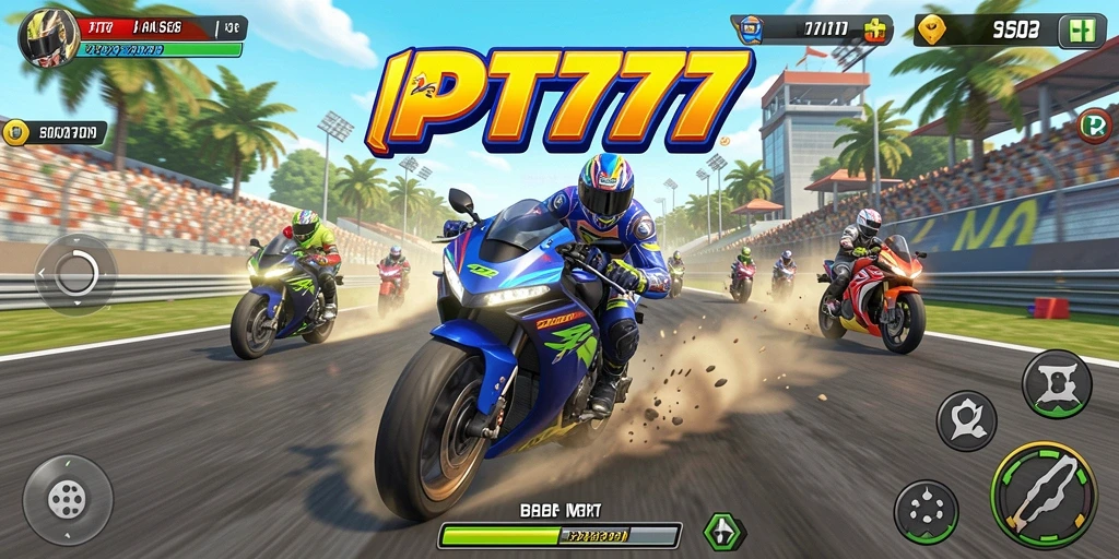 Screenshot PT777 menampilkan balapan motor yang menegangkan dan grafis memukau.