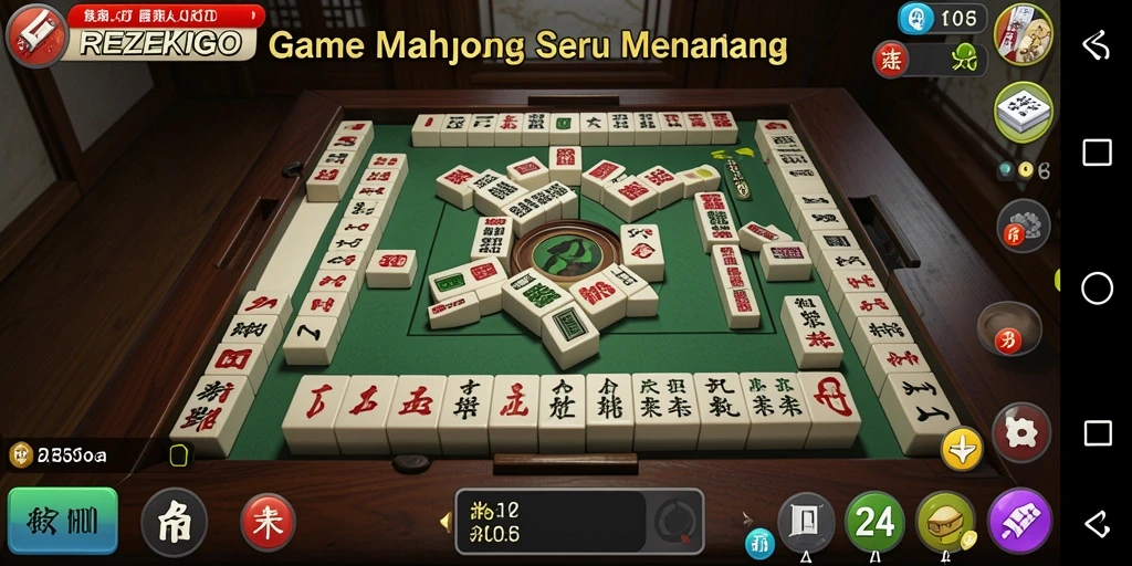 Tampilan gameplay REZEKIGO yang menarik untuk Mahjong.