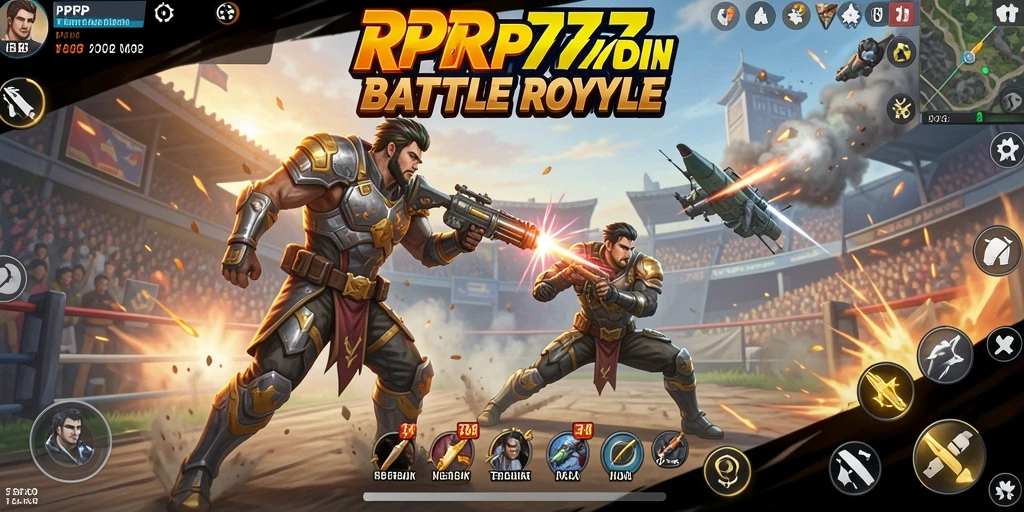 Tampilan gameplay Battle Royale RPRP777 yang menegangkan dan seru.