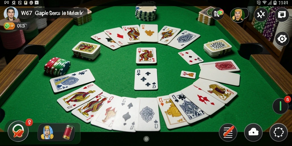 Gameplay W67 yang seru dan kompetitif dalam permainan Gaple.