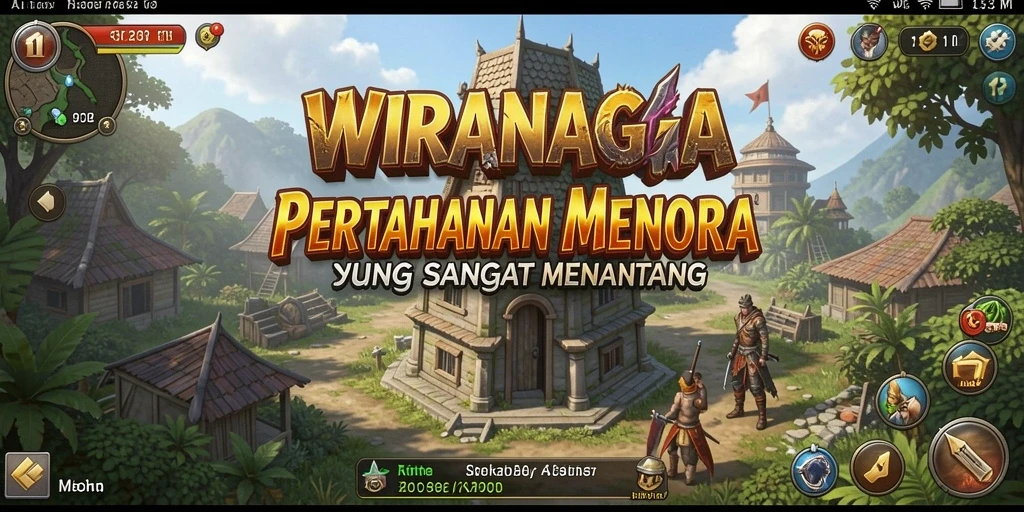 Gameplay menantang dalam pertahanan menara WIRANAGA.