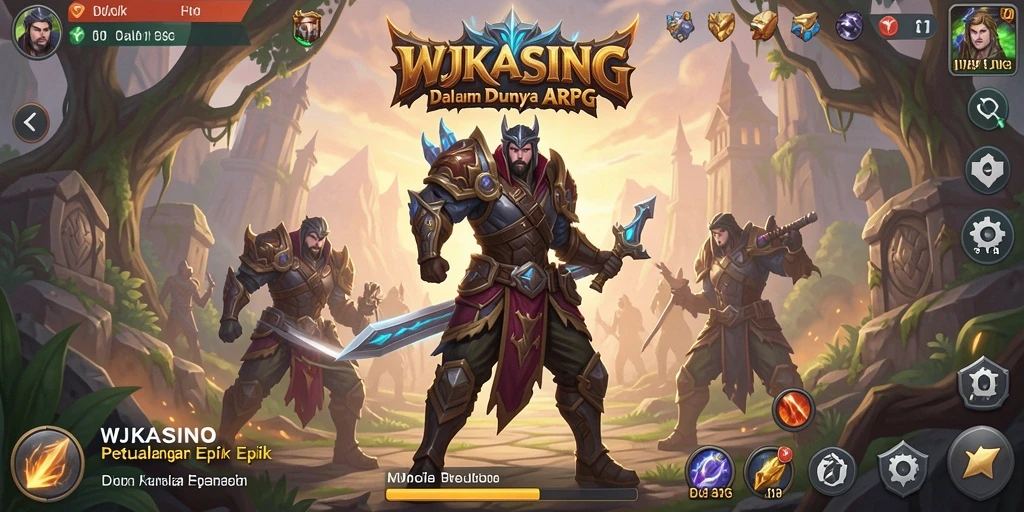 Tampilan utama gameplay WJKASINO yang memukau dalam pertarungan ARPG.